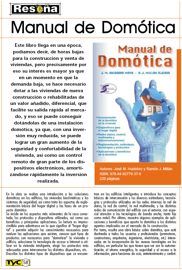 Reseña Libro Manual Domotica en Telefonia y Comunicaciones para Todos