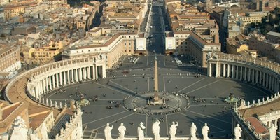 Vista de la Plaza de San Pedro en el Vaticano