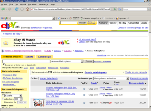 Subastas online en eBay