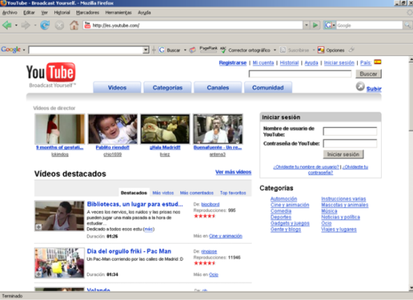 Comparticion de videos con YouTube