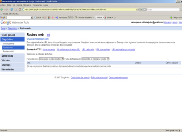Análisis de los errores de rastreo