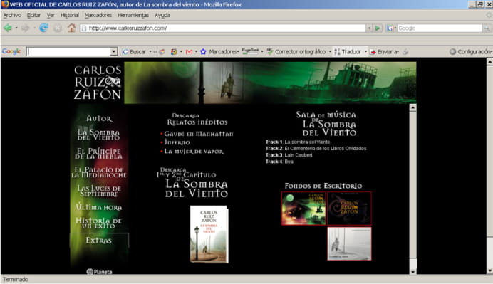 Sitio Web de Carlos Ruiz Zafón
