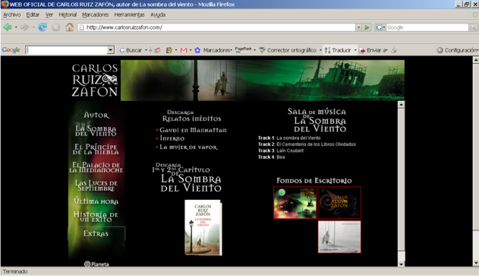 Sitio Web de Carlos Ruiz Zafón