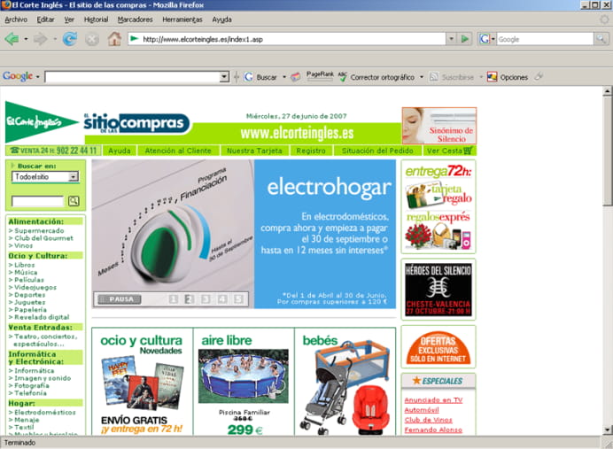 Sitio Web de El Corte Inglés