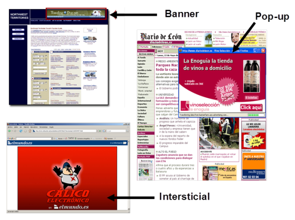 Ejemplos de formatos publicitarios de sitios Web
