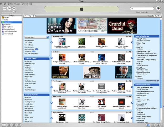 Tienda de música y contenidos digitales de Apple