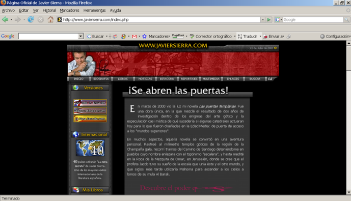 Sitio Web de Javier Sierra