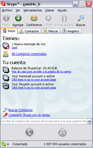 Mensajería instantánea, telefonía y videoconferencia IP con Skype