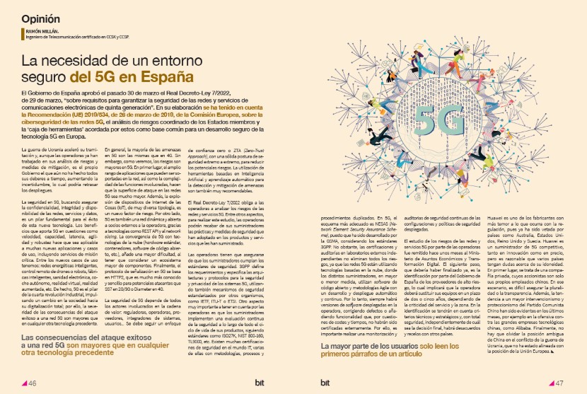 La necesidad de un entorno seguro del 5G en España
